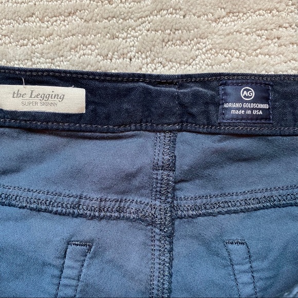 AG Super Skinny Dark Gray Velvet Leggings Jeans - Picture 4 of 6